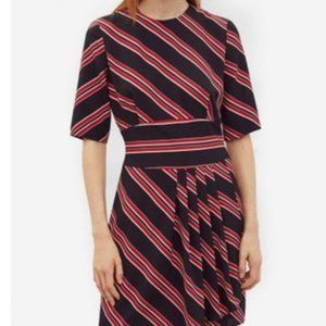 MNG Black and Red Striped Dress
